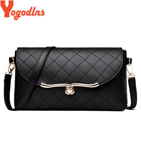 

yogodlns 2020 новый замок лоскут сумка посыльного плеча crossbody мешки решетки алмаза женщин ранец джокер досуг черная сумка