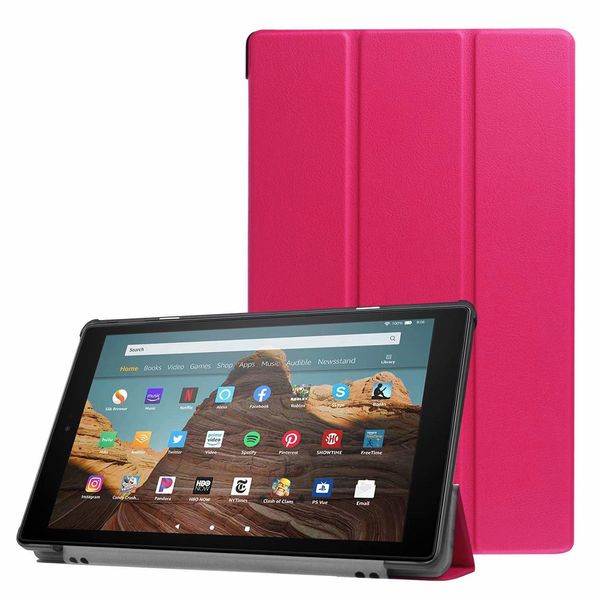 

magnetic trifold leather case tablet for kindle fire hd10 2017 2019 30pcs/lot
