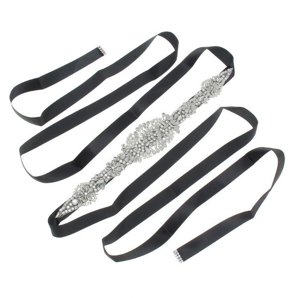

selling bridal ribbon pearl rhinestone crystal waistbelt wedding dress sash blet for bride bridesmaid -b5, Black;brown