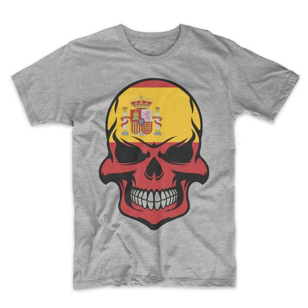 

spanish flag skull spain skull graphic t-shirt - men's spain shirt men women tee shirt