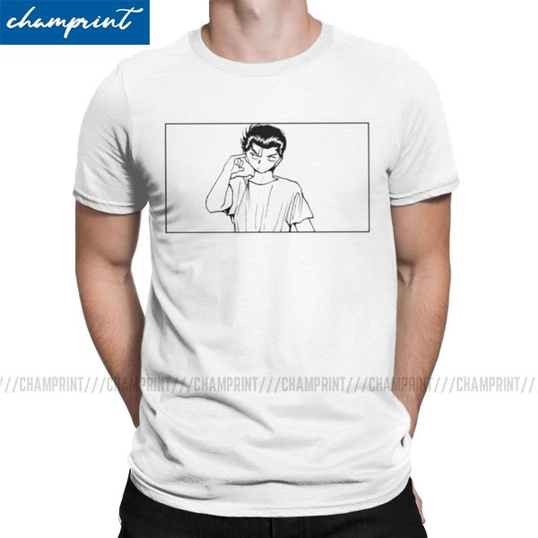 

yusuke urameshi t-shirt men yu yu hakusho kurama anime leisure cotton tees round collar short sleeve t shirts classic