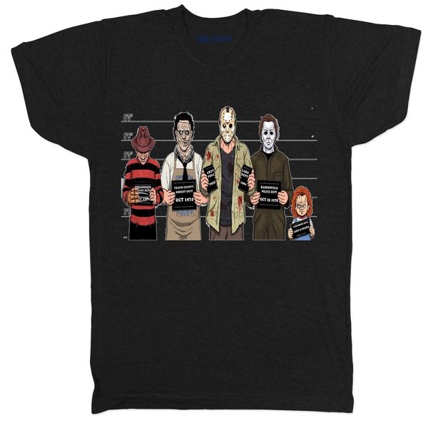 

usual suspects horror movie film leatherface halloween myers cartoon 1 t shirt
