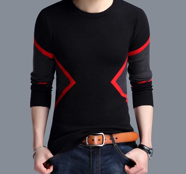 

liseaven men christmas sweaters warm knitted cashmere sweater casual o-neck pullover men pull homme003, White;black