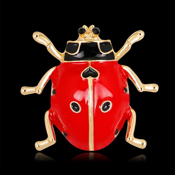 

retro enamel ladybird bug insect brooch pins women men costume jewelry, Gray