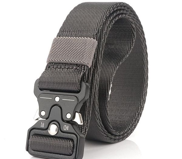 

nylon belts for men metal buckle belt male military tactical male outdoor hunting belt, Black;brown