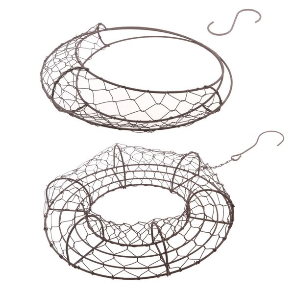 

2pcs iron round moon shape succulent pot metal planter iron box romantic