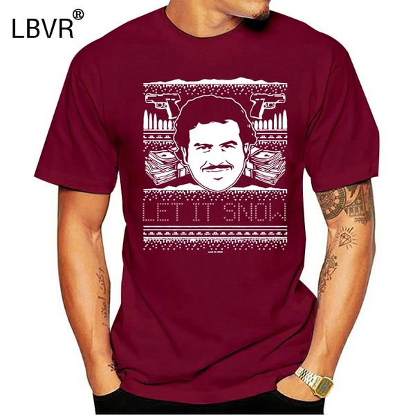 

pablo escobar let it snow christmas full front print t-shirt* many colors