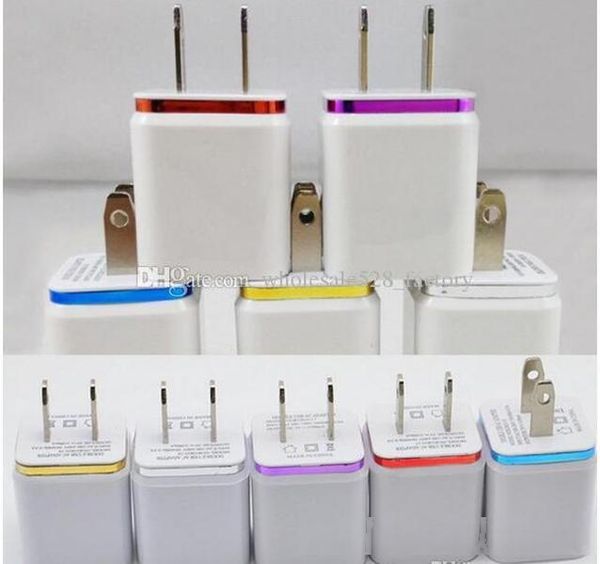 

metal dual usb wall charger us eu plug 2.1a ac power adapter wall charger plug 2 port for samsung lg tablet