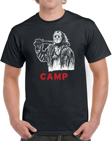 

021 jason camp mens t-shirt crystal lake 80s scary movie horror cool vintage new loose plus size tee shirt