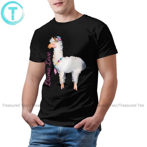 

llama t shirt llama love t-shirt fun oversize tee shirt 100 cotton summer printed short sleeve male tshirt