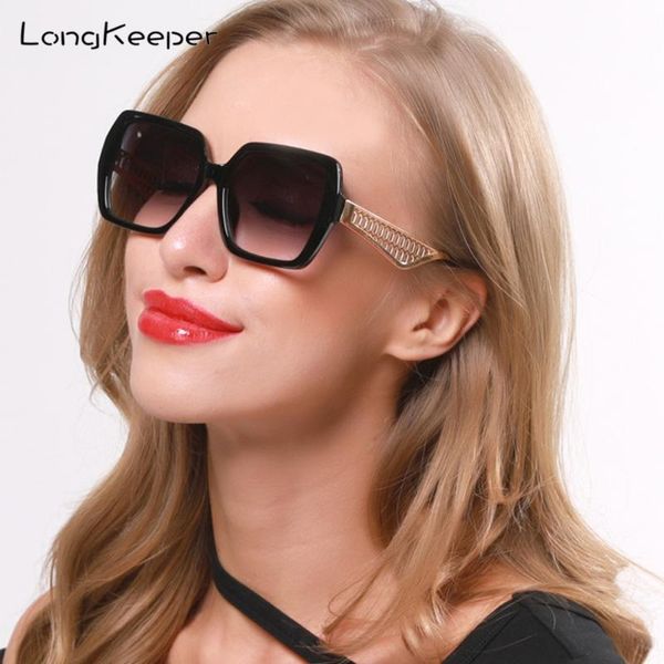 

luxury square sunglasses women fashion vintage brand designer gradient sun glasses female retro big frame eyewear uv400 oculos, White;black