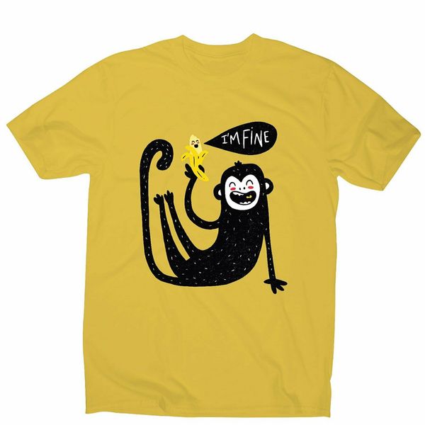 

cute monkey - men's funny illustrations t-shirt loose fit tee shirt