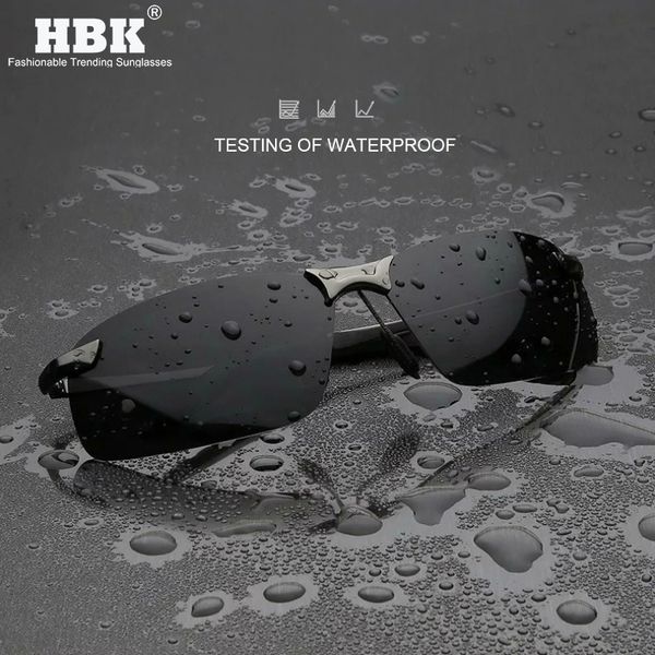 

hbk vintage sports polarized sunglasses men waterproof driving tac pchromic lens sun shades spring alloy temple uv goggles, White;black
