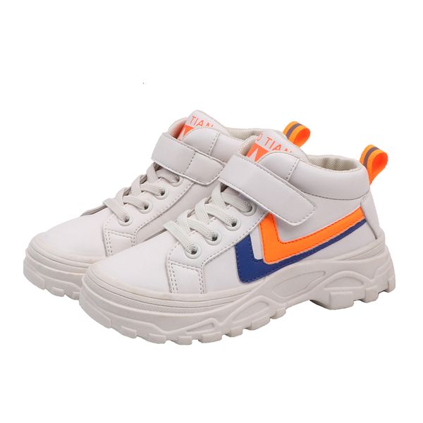 

athletic & outdoor cnfsnj kids sneakers 2021 autumn winter children high help shoes fashion child pu leather boys girls casual 26-36, Black