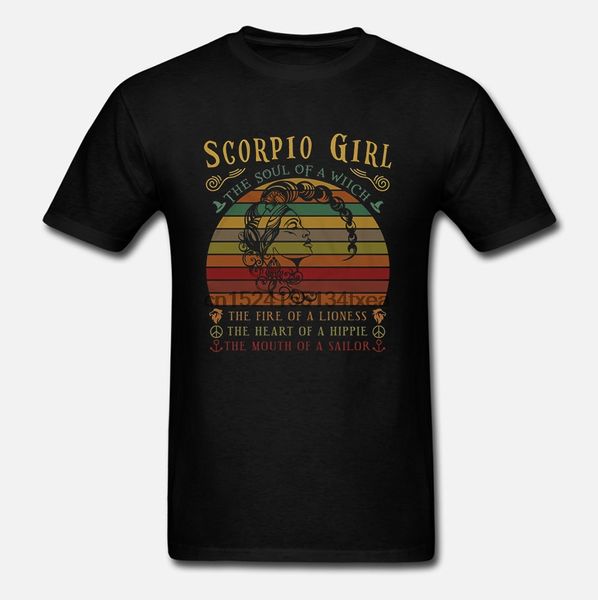 

brand scorpio girl the soul of witch the fire of a lioness the heart of a hippie t-shirt men short sleeve t-shirt