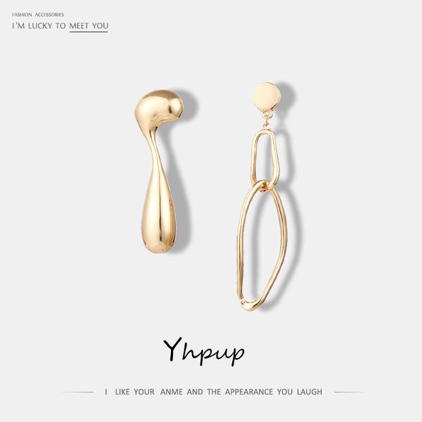 

yhpup luxury новая мода асимметричный цинковый сплав мотаться серьги для женщин партии заявление шарм модные серьги ювелирные изделия, Silver