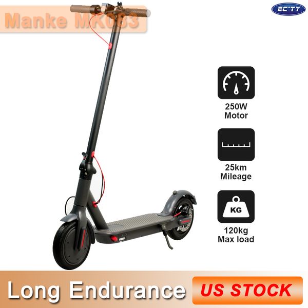 

us warehouse 8.5inch electric scooter 7.8ah battery 250w 36v bluetooth app smart skateboard max 25km solid tyre long endurance e-bike