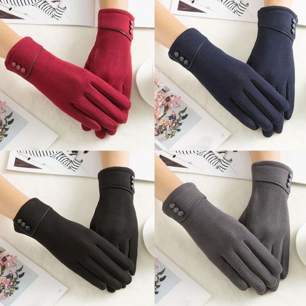 

winter schattige harige warme wanten volledige womens winter warm gloves wrist mittens driving ski glove w1220, Blue;gray