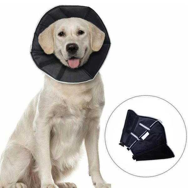

black pet collar outdoor puppy cone collars cozy wound healing remedy recovery protective collar useful pet supplies
