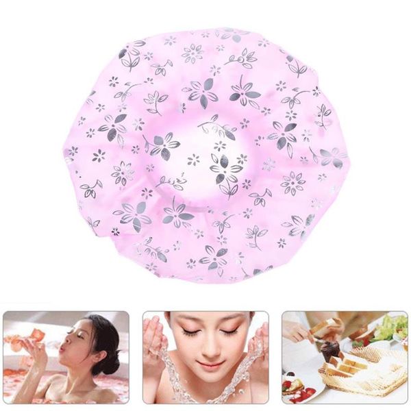 

bath spa caps women waterproof shower caps hat elastic plastic shower hat bathing bathroom hats bathroom accessories products