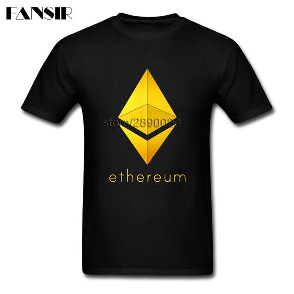 

big size golden ethereum multi-color tee shirt for men short sleeve crewneck cotton men tshirt teenage summer tees