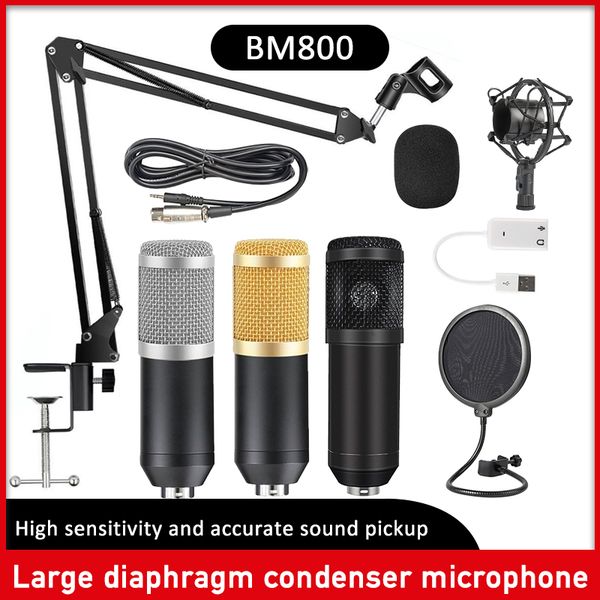 

bm 800 professional adjustable condenser microphone kits karaoke microphone for computer recording ktv radio braodcasting