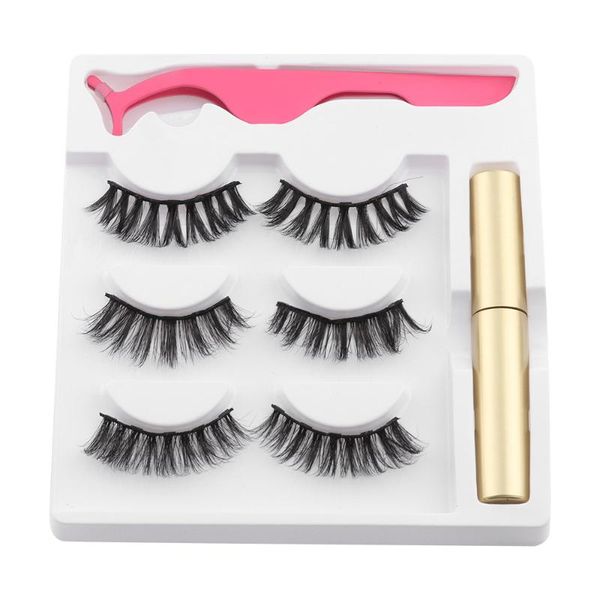 

false eyelashes magnetic eyeliner with 1 pc tweezer long-lasting waterproof