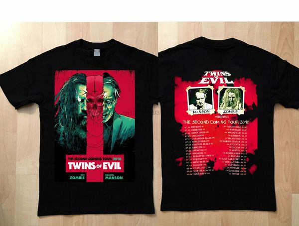 

t-shirt twin of evil the second rob zombie marilyn manson coming tour 2020 new new fashion mens short sleeve t shirt cotton