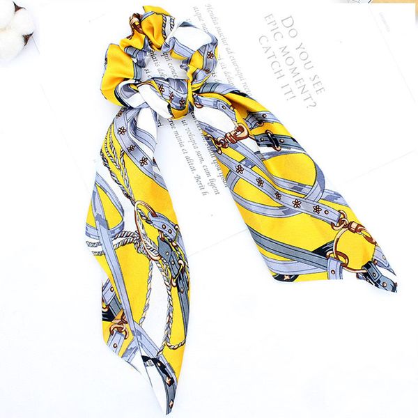 

12colors scrunchie vintage women bowknot streamers scrunchies hair scarf ponytail holder hair accessories elastic gum for