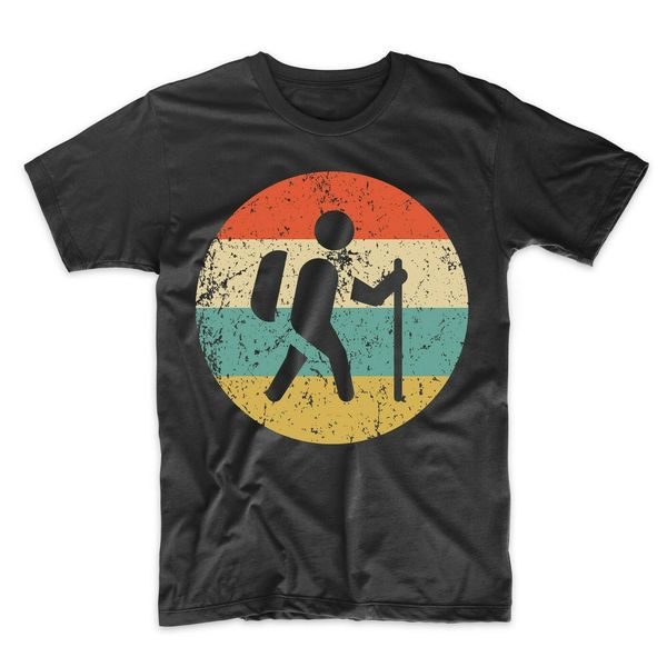 

men's hiking shirt - retro hiker icon t-shirt - backpacker shirt mens new fashion o-neck stylish my t shirt