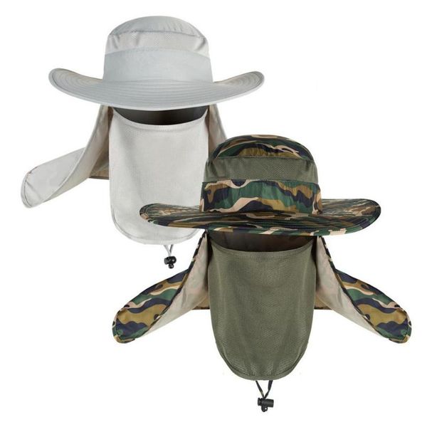 

men women outdoor gardening hat with face neck flap brim cap expedition fishing hats for comping research uv sun protection nice, Blue;gray
