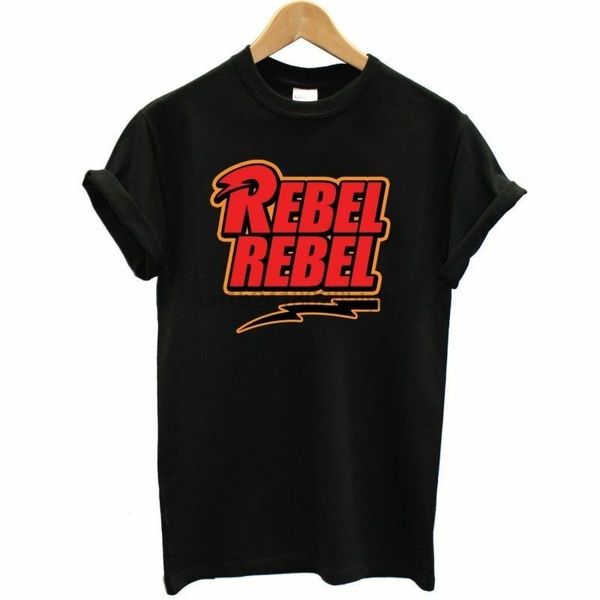 

t-shirt t shirt maglia maglietta uomo musica rock david bowie rebel rebel nera