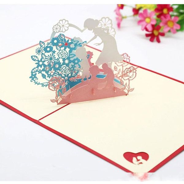 

3d cube life flowers mother s day greeting cards thanksgiving blessing mom baby handmade postcard ing