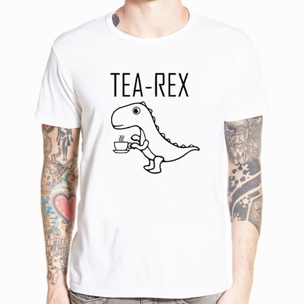 

tea rex mens t shirt funny joke pun jurassic dinosaur drink coffee novelty gift short sleeve t-shirt summer camisetas streetwear