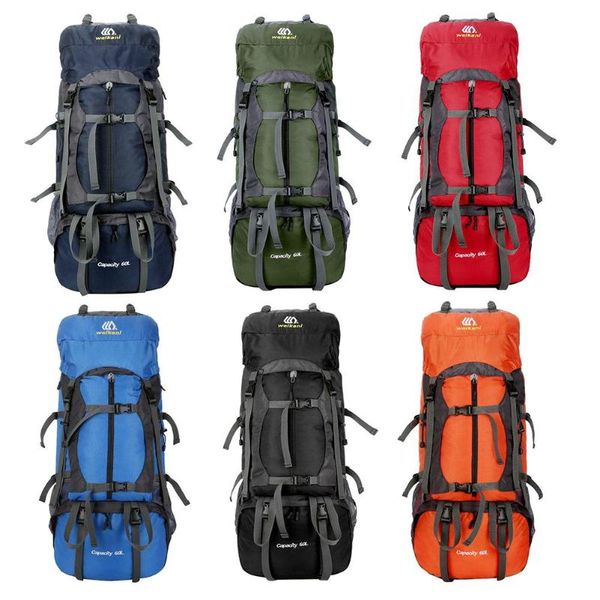 

outdoor bags 60l waterproof camping hiking climbing travel nylon backpack trekking hunting skiing rucksacks