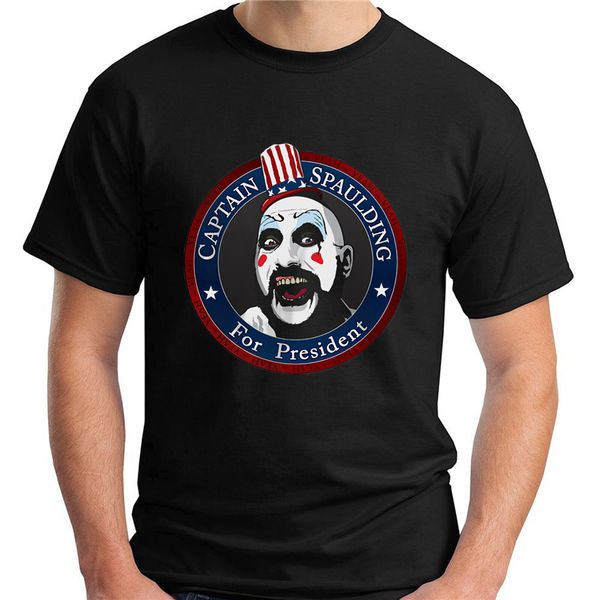 

new captain spaulding for president rob zombie black men's t-shirt size s-5xl loose plus size tee shirt