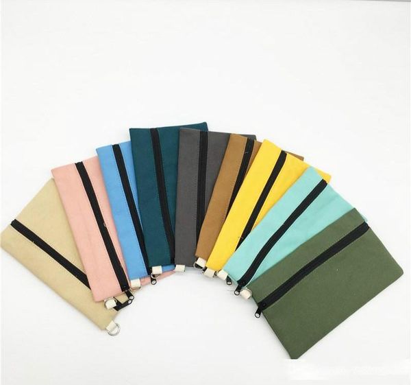 

new canvas zipper pencil cases pen pouches cotton cosmetic bags makeup bags mobile phone clutch bag organizer