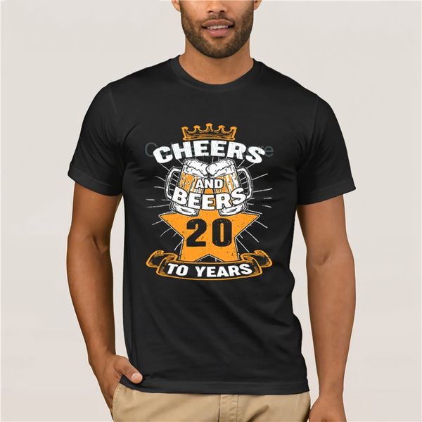 

for mans trends 20th birthday gifts vintage cheers and beer 20 years awesome short fashion t-shirt men