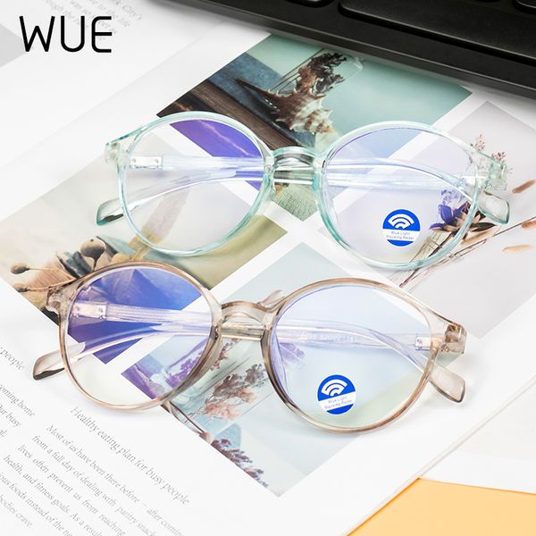 

new round transparent lens glasses frame anti-blue computer glasses transparent optical frame, White;black