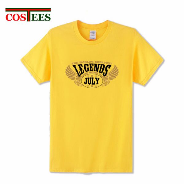 

the world's greatest legends are born in july t-shirt men short sleeve o-neck tshirt new designer fashion birthday t shirt homme