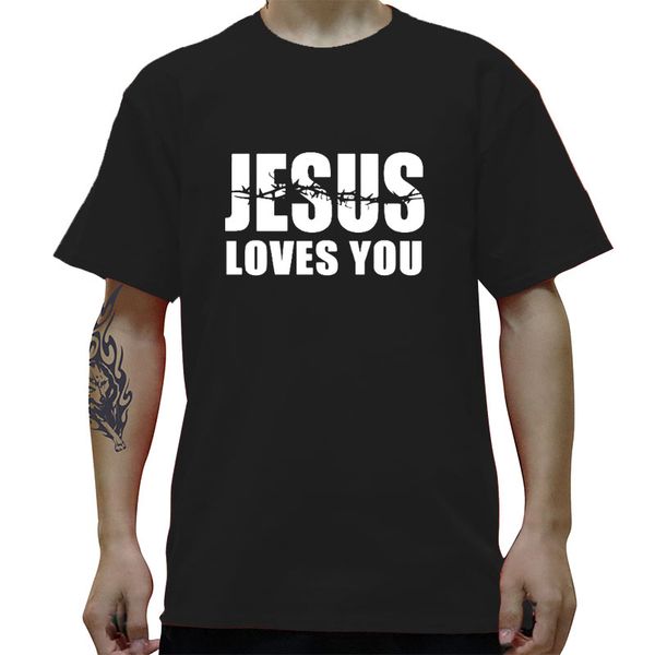 

jesus loves you christian religion funny t-shirts men brand clothes casual fashion short sleeve men's t shirt