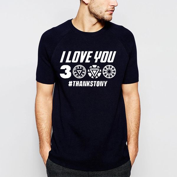 

iron man t shirt i love you 3000 times thanks tony men short sleeve t-shirt 2019 summer new style tees for fans