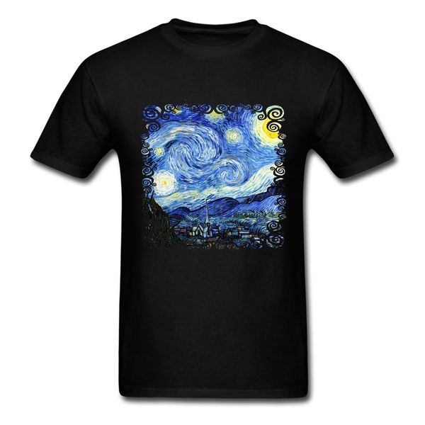 

the starry night - vincent van gogh tshirts for high tall men retro looking tshirt o neck branded merch gifts for valentines day