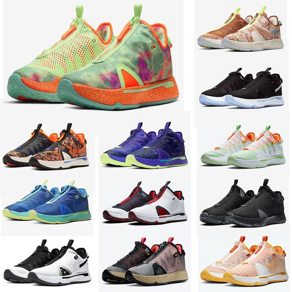 

2020 paul george pg 4 iv gatorade white gx mens basketball shoes pg4 usa digi camo pcg citrus orange sports sneakers trainers 7-12, White;red