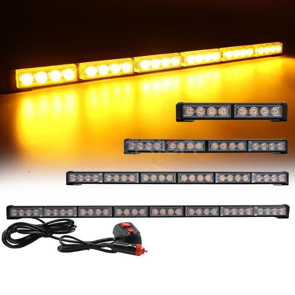 

18" 22" 26.5" 31" 35.5" car truck fireman led strobe flashing emergency warning light bar red blue yellow white gre