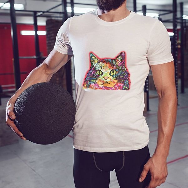 

2019 fashion cotton tee shirt fashion colorful persian cat face t-shirt