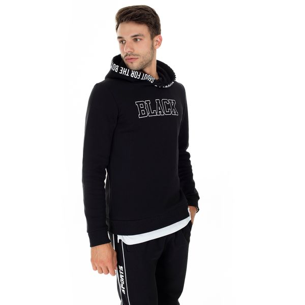 

buratti печатные толстовки сверхтонкого fit пот мужчин 575719, Black