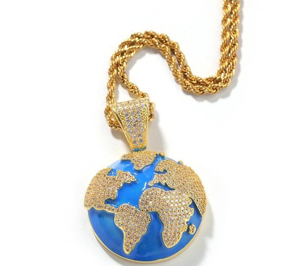 

hip hop the blue earth shape pendant necklace environmental copper fashion and simple design11, Silver