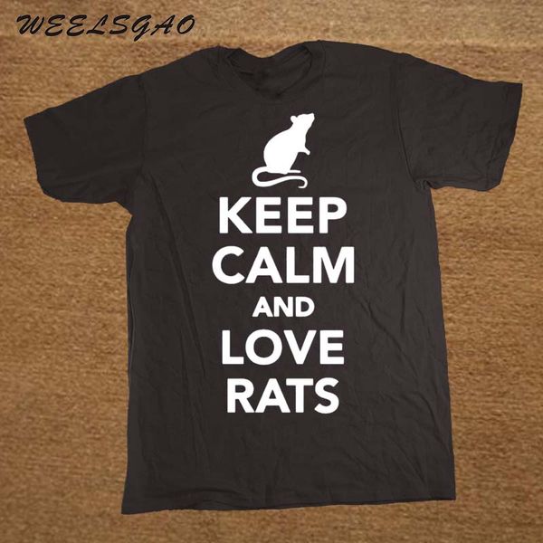 

weelsgao keep calm and love rats fashion casual funny mans t-shirt