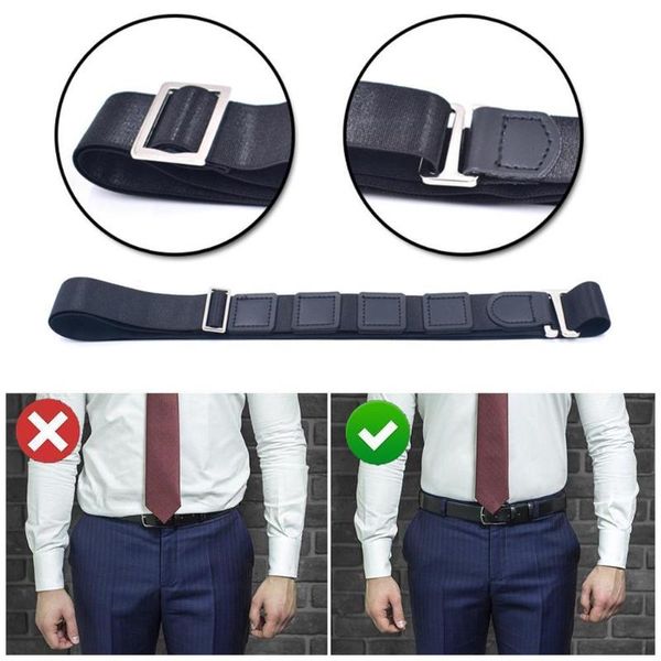 

3*120cm anti-slip and anti-wrinkle bandage universal suspenders elastic garter adjustable women holder shirt for men y9f6, Black;brown
